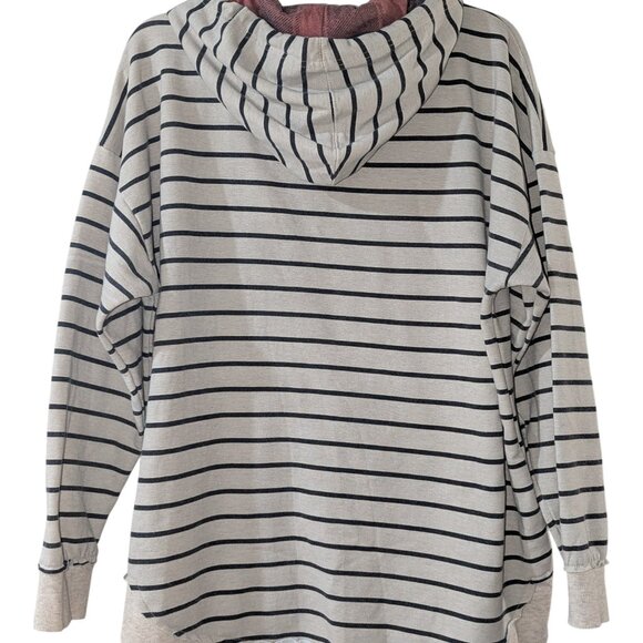 Maurices XL Striped Hoodie Sweatshirt Women’s Cozy Pullover Plaid Hood Casual To - Picture 2 of 6
